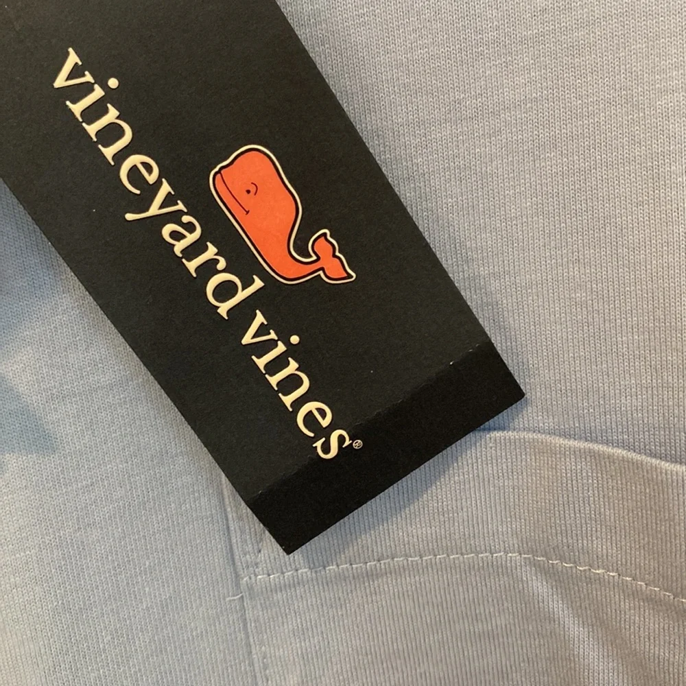 New men's Vineyard Vines surf logo graphic long sleeve pocket tee t-shirt - Picture 5 of 8